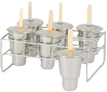 Onyx 18/8 Stainless Steel Popsicle Mold, Set of 6